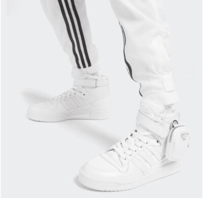 Size 10 - PRADA Re-Nylon x adidas Forum High White for sale online