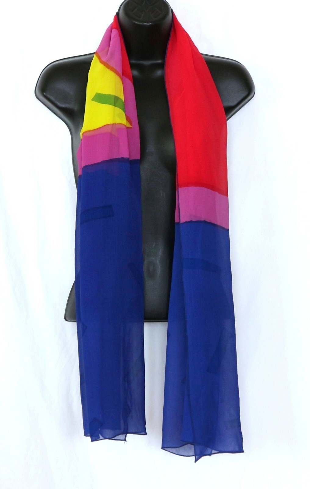 MOSS Rainbow Primary Colors Rectangular Silk Chif… - image 2