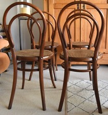 4x Orig. THONET Bugholz-Stuhl Nr. 14 Rosewood-Optik rar Wiener Geflecht um 1875
