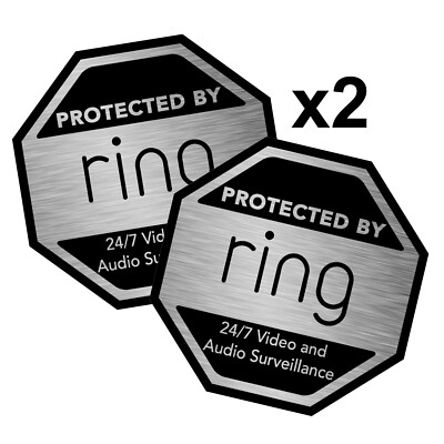 Deluxe CCTV Ring Doorbell Metal Sign Camera Warning Decal CCTV Operation  Plaque UK