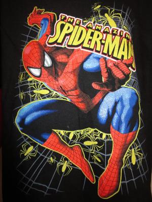 New Marvel The Amazing Spiderman Kids Large L (7) Black Shirt with