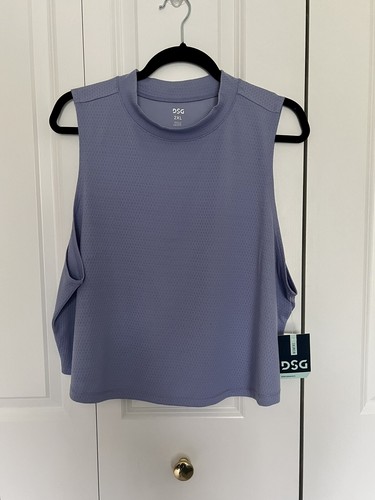 DSG Mock Neck Tank Top Workout Athletic Activewear Periwinkle Women's Size 2XL - Picture 2 of 11