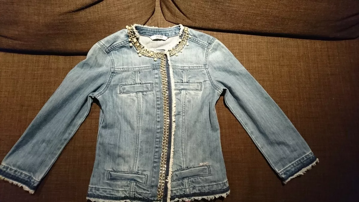 steek Gezichtsveld Vreemdeling Liu Jo women's size Kate denim jeans jacket with chain and pearls size 38,  jacket | eBay