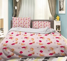 3D Floral Leaf Pattern Pink Quilt Cover Set Duvet Cover Bedding Pillowcases