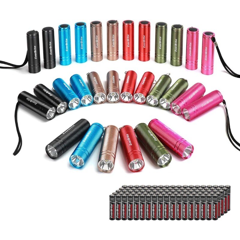 30-Pack Aluminum LED Mini Flashlights with Lanyard for Camping and Outdoor Use