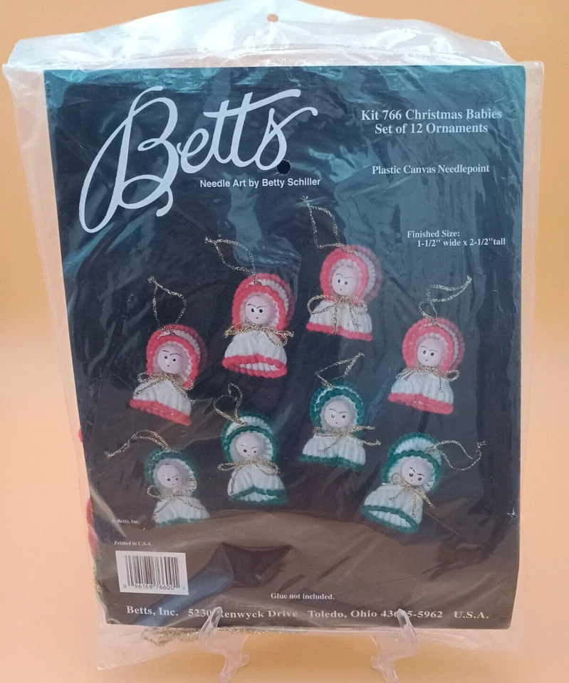 NUEVO Vintage - Betts 766 Navidad Bebés Plástico Lienzo Aguja Arte Adornos Foto 2 de 3