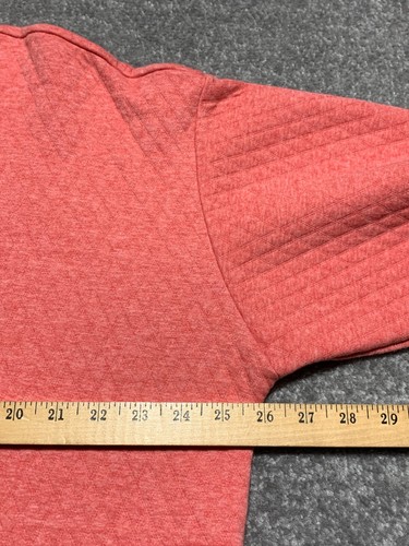 Eddie Bauer Women Quilted Half Zip Pullover Sweater Size XXL Pink Pocket Cotton - Picture 10 of 12