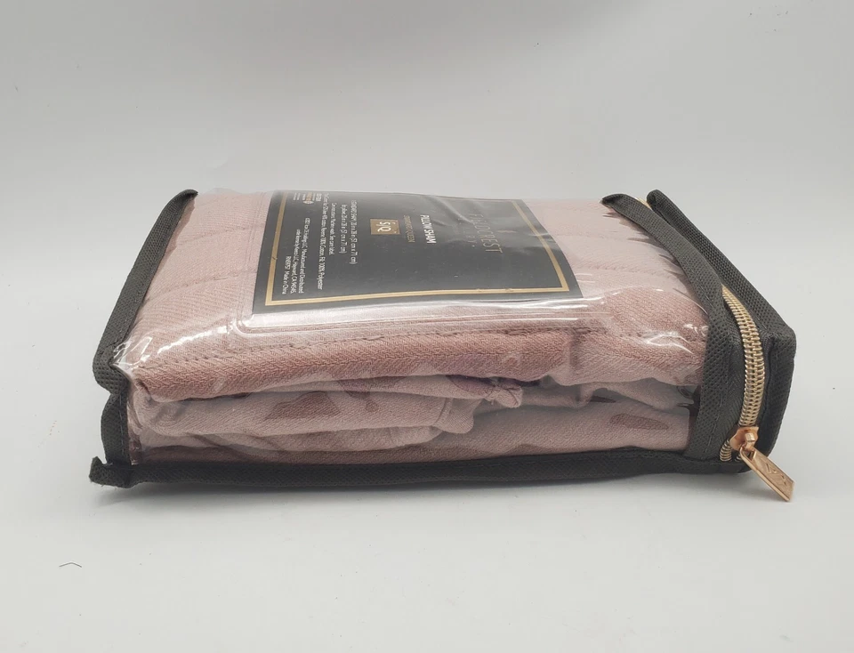 1 Funda de Almohada Fieldcrest Lujo Estándar Queen Falsa Rosa Polvorienta Nueva Foto 4 de 4