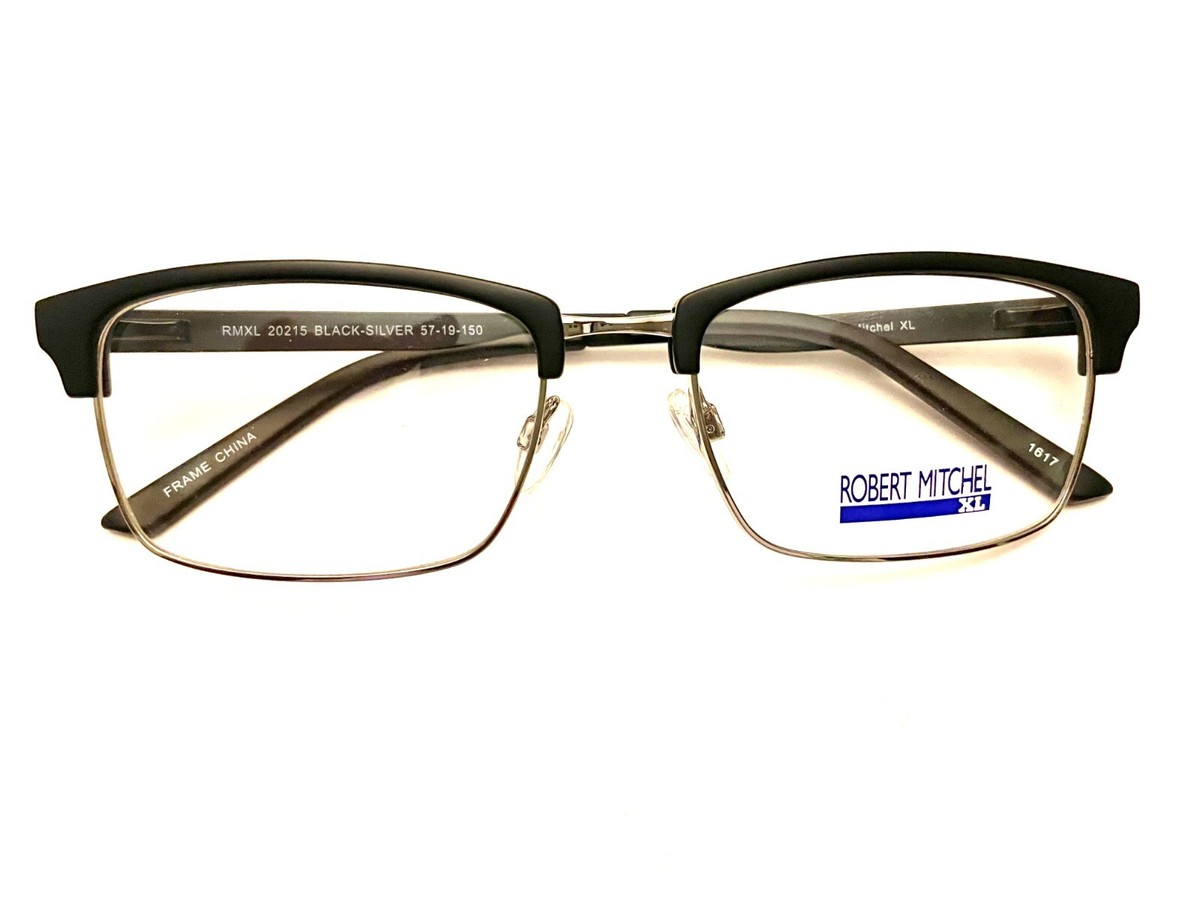 Robert Mitchel XL Eyeglasses Frames RMXL 20215 BLACK-SILVER Matte