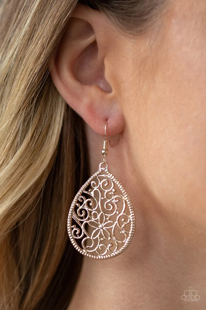 Rose gold deals paparazzi earrings