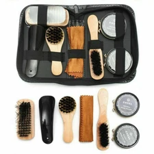 Polish Kit Shoe Cleaning Brushes Tools High Heeled Shine Boots Care Leather Case