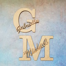 Personalised Wooden Name Initial Letter Door Sign Crafts Wedding Place Setting