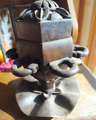 Antique Walnut Pipe Tobacco Humidor
