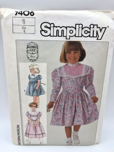 Gunne Sax 6 Sewing Pattern Cut Complete Cottagecore Girls 1986 Simplicity 7406 - Picture 2 of 9