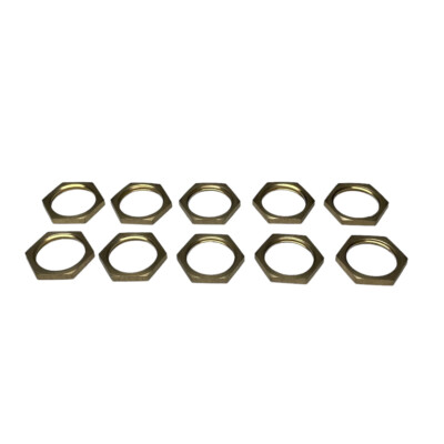 10 Pcs 1/2  BSP Female Thread Brass Pipe Fitting Hex Lock Nut No Flange