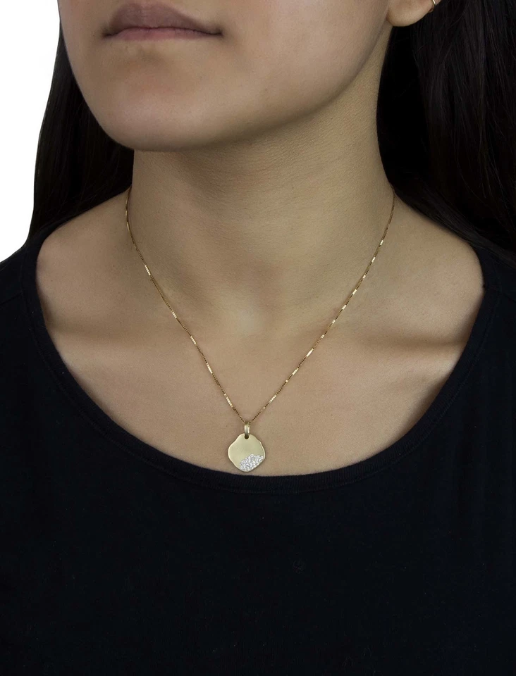 Conjunto de collar artesanal de diamantes de oro amarillo de 14k con diamantes H/SI Foto 2 de 4