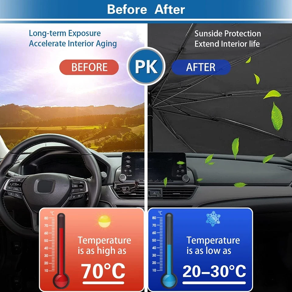 Accesorio para Toyota Coche SUV Parabrisas Parasol Bloque UV Ventana Visera Foto 3 de 4