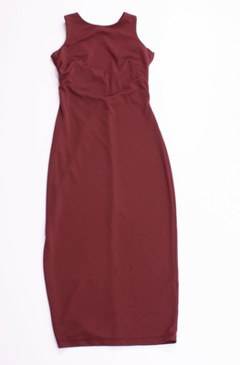 h&m red midi dress