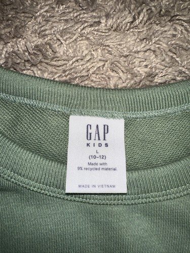 New Boy's GAP Kids Green Sweatshirt Size Youth Large (10 - 12) - Picture 4 of 5