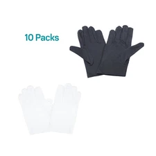 10 Pairs Microfiber Gem Jewelry Watch Care Handling Lintfree Touchscreen Gloves