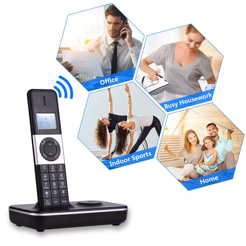 Bisofice D1002 Cyfrowy telefon bezprzewodowy Funkcja wstępnego wybierania i edycji J3S5 - Zdjęcie 3 z 12