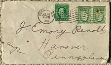 1918 1x+2X 1c Shades+Perf Error? Corning NY to Hanover Pennsylvania Classic