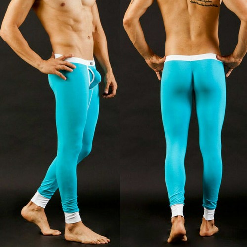 Modal Pantaloni Uomo Lunghi Johns Termici Leggings Vita Bassa Sexy U Convessi Intimo - Foto 8 di 19