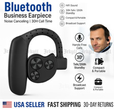 Bluetooth 5.0 Ear Hook Wireless Headset 30H Call Time Noise Canceling Mic
