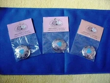 ARROWHEAD CONCHOS Shiny Chrome Plated Steel & Turquoise LOT OF 24 Pieces