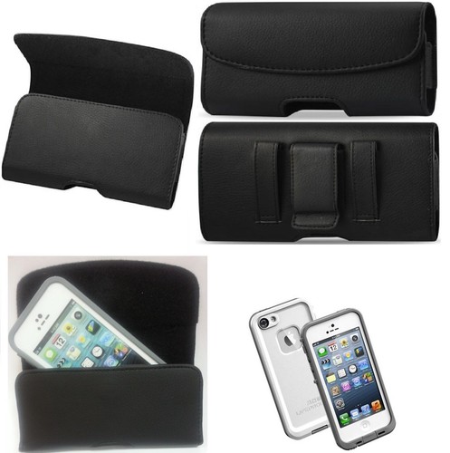 iPhone 16 15 PRO MAX XL GÜRTELCLIP LEDER HOLSTER TASCHE PASSEND FÜR HARDCASE - Bild 4 von 12