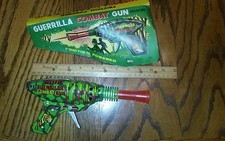 Tin friction combat gun spark action flare KO japan boxed working condition