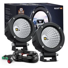 Nilight Led Light Pods 2PCS 3" Flood Round Led Offroad Fog Light 2Years Warranty