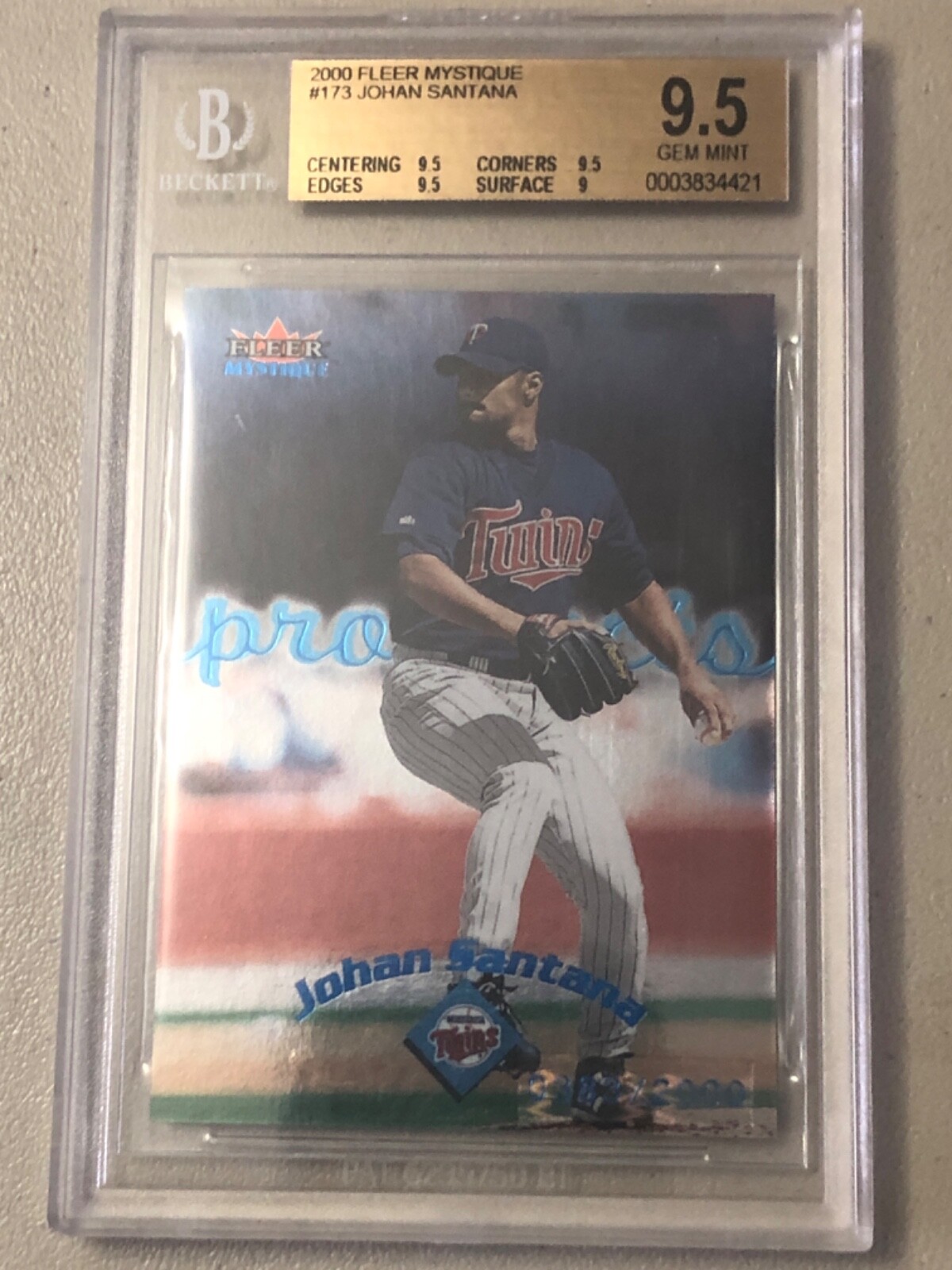 2000 Fleer Mystique #173 Johan Santana/2000 Rookie Beckett 9.5 GEM MINT