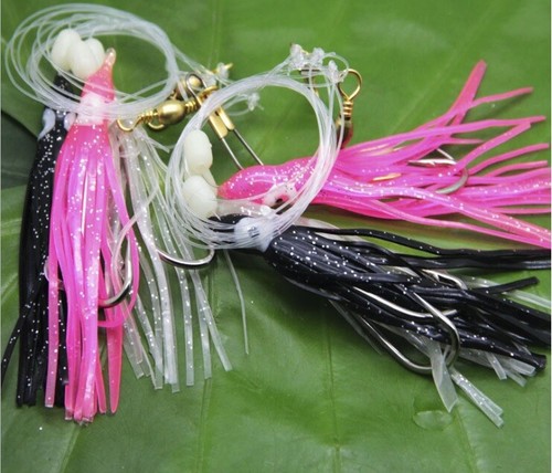 50 piezas Falda de calamar Señuelo de pesca Falda de pulpo Señuelo de pesca suave Cebo Hoochies 15 cm - Imagen 12 de 38