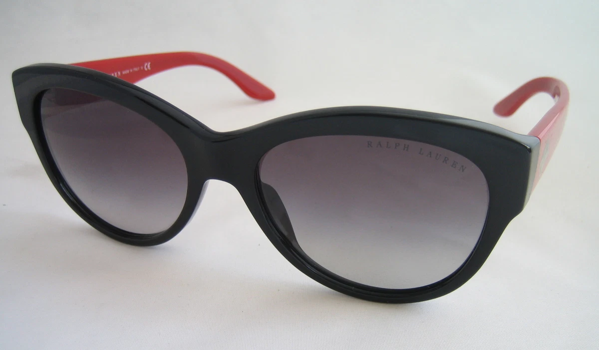 RALPH LAUREN CAT EYE LADIES SUNGLASSES RL 8089 5001 8G BLACK RED