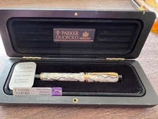 Parker Duofold International Fountain Pen Pearl And Black