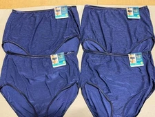 4 pairs VANITY FAIR Brief ILLUMINATION 13109 Panty GHOST NAVY  Sz 9 / 2XL