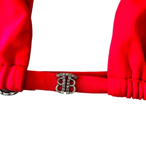 Nuevo TeenyB 3 Anillos Triángulo Bikini Rojo Emociones Top Estrás Para Mujer Talla L - Imagen 6 de 8