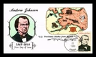 DR JIM STAMPS US COVER PRESIDENT ANDREW JOHNSON FDC COLLINS HAND PAINTED