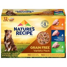 Nature's Recipe Grain Free Wet Dog Food: Chicken, Venison & Duck Variety Pack 12