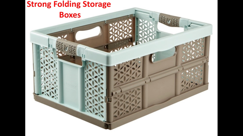 3 x Extra Strong Folding Plastic Stacking Crates with 1 x Cool Bag Insert - Video 1 of 1