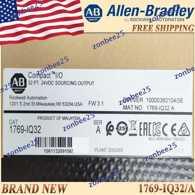 Factory Sealed AB 1769-IQ32/A CompactLogix 32Pt24VDC D/I Module 1769IQ32 serA US
