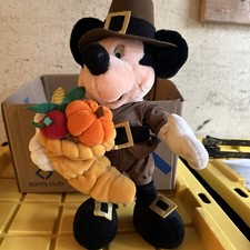 Thanksgiving Pilgrim Mickey Mouse Plush Disney 15 Inch