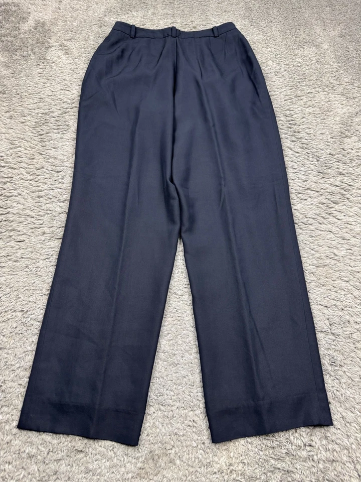 Pantalones Emanuel Ungaro Mujer 8/42 Liberte Azul Marino Seda Plisado Carrera Pantalones Foto 2 de 4