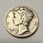 1942 Mercury Dime Silver 10C 0.9 Fine Coin Philadelphia Circulated