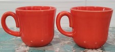 2 Vintage, 1980-ish Franciscan Interpace Fire dance Coffee Mugs Reddish Orange 