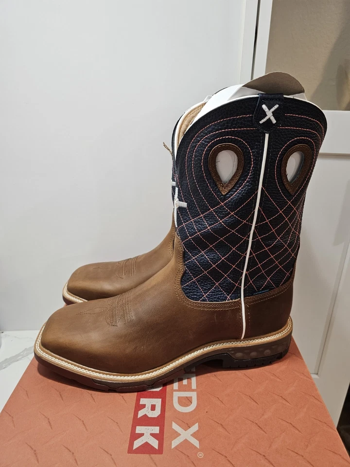 Twisted X Men's Waterproof CellStretch Western Work Boots - Soft Toe Size 14EE - Image 3 of 4