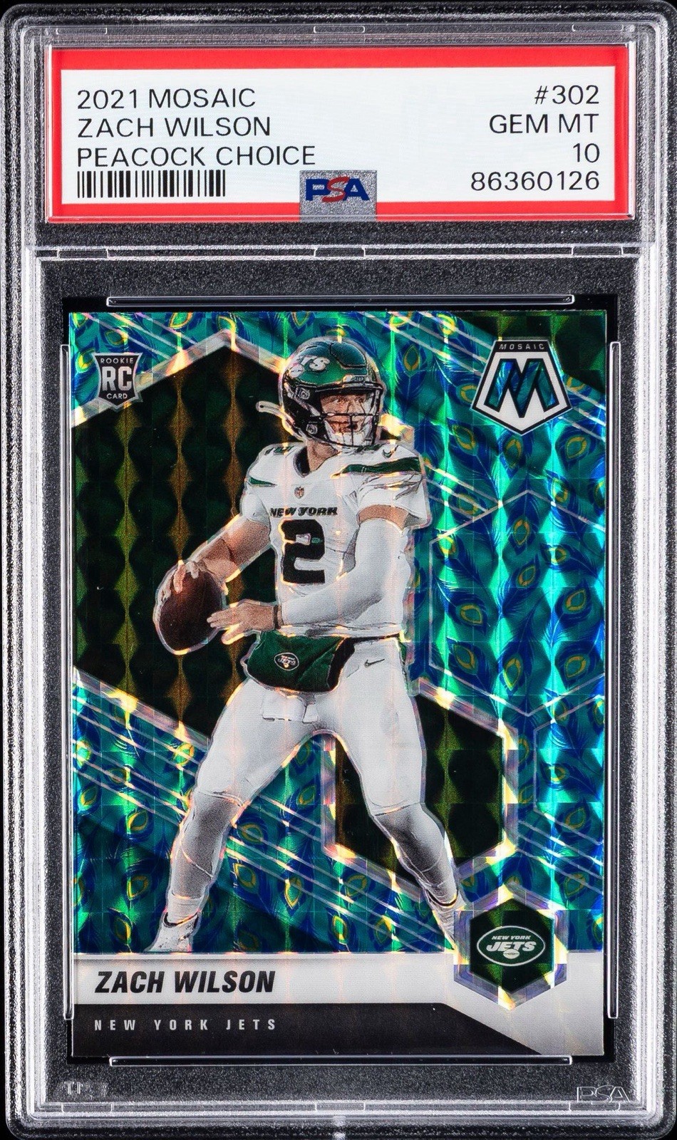 Zach Wilson Panini Mosaic #302 Peacock Choice