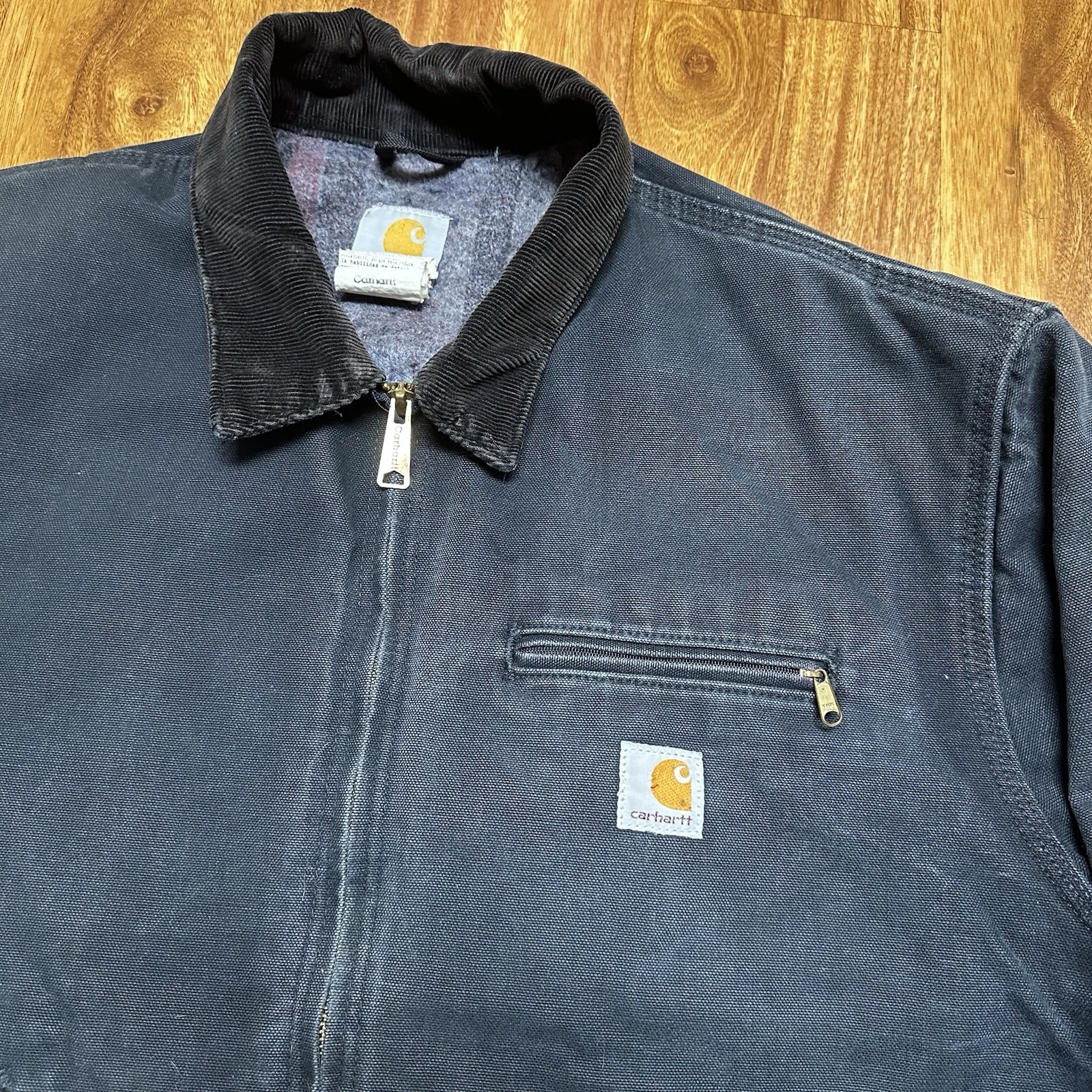 Vintage Carhartt Detroit Jacket J001 Men XL Black Duck Blanket Lined USA - second product detail image