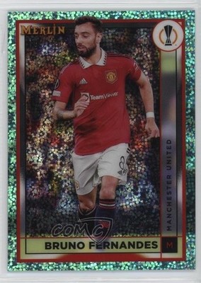 2022 Merlin UEFA Club Competitions Aqua Speckle Refractor Bruno Fernandes 14md